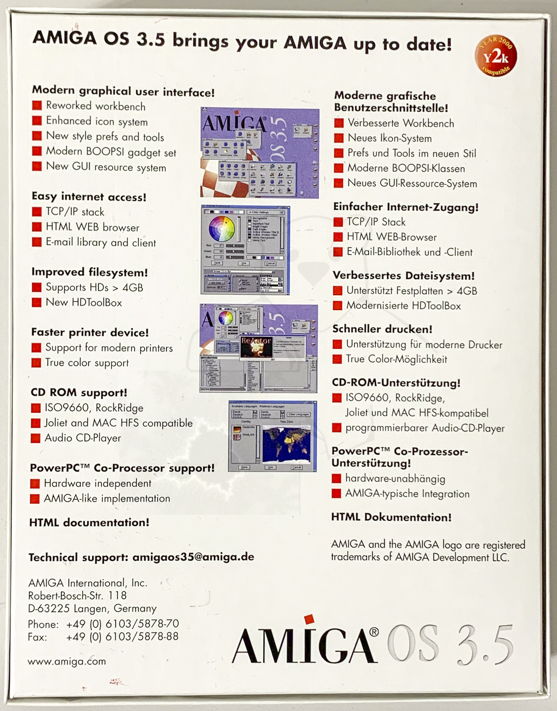 Systemupdate AmigaOS3.5 - Verpackung Rückseite
